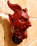 Krampus Nightlight, Hand Painted Resin Sculpture | Gothic Demon Night Light |  Krampus Xmas Devil Lighting for Gothic Fantasy Home Decor