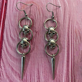 Gothic Skull Dangle Earrings | Punk Egirl Aesthetic Drop Earrings