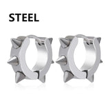1Pair Punk Stainless Steel Spiky Thorn Stud Earrings | Unisex Gothic Hip Hop Jewelry