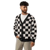 Checkers and Cream Knit Cardigan