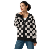 Checkers and Cream Knit Cardigan